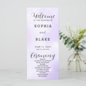 Lila-White-Modern-Hochzeitsprogramm (Stehend Vorderseite)