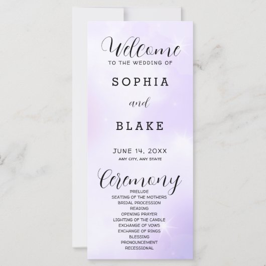Lila-White-Modern-Hochzeitsprogramm (Vorderseite)