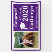 Lila White One Foto Class 2024 Abschluss Banner (Vertikal)