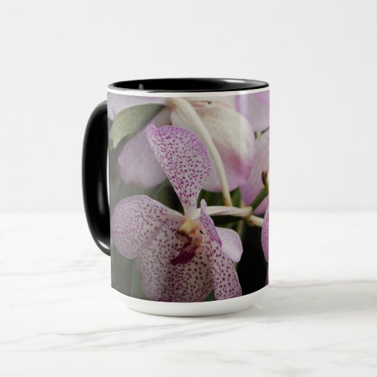 Lila White Orchid Kaffee/Tee Tasse 15oz (Vorderseite Links)