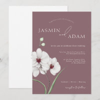 Lila White Orchids Initials Floral Wedding