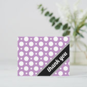 Lila & White Polka Dot Vielen Dank Postkarten (Stehend Vorderseite)