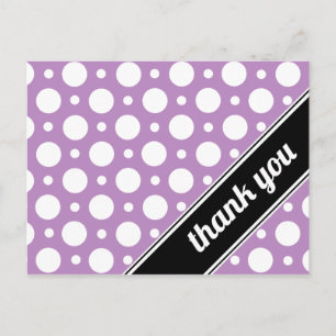 Lila & White Polka Dot Vielen Dank Postkarten