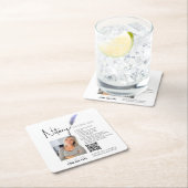 Lila-White-QR-Code Notary Promotion Rechteckiger Pappuntersetzer (Vor Ort)