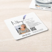 Lila-White-QR-Code Notary Promotion Rechteckiger Pappuntersetzer (angewinkelt)