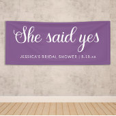 Lila White She Said Yes Brautparty Banner