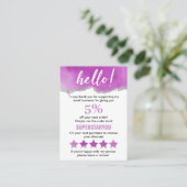 Lila White Silver Glitzer Vielen Dank Visitenkarte (Stehend Vorderseite)