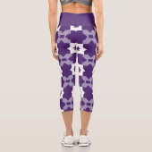Lila White Star Geometry High Waisted Capris (Rückseite)