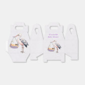 Lila White Stork Baby Dusche Geschenkschachtel (Ungefaltet)