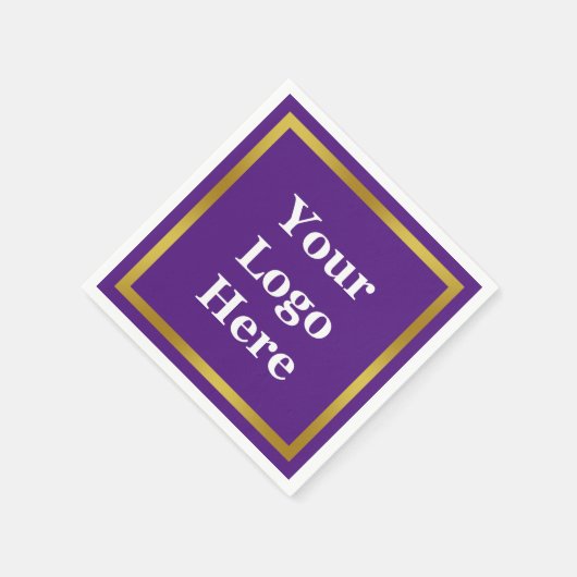 Lila White und Gold - Ihr Logo hier Serviette (Ecke)