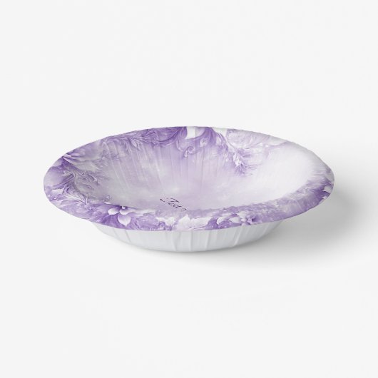Lila Whitepaper-Bowles für Blume Pappteller (Gewinkelt)