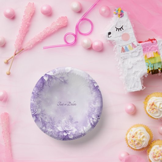 Lila Whitepaper-Bowles für Blume Pappteller (Party)