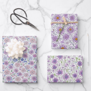 Lila Whitepaper über die zeitgenössische Kunst Geschenkpapier Set