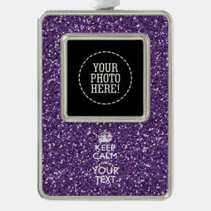 Lila wie BEHALTEN CALM und haben Ihren Text Rahmen-Ornament Silber