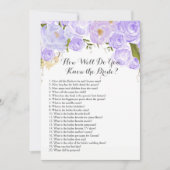 lila, wie gut Sie die Braut kennen? Einladung (Vorderseite)