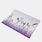 Lila Wiese und Butterfly Fußmatte (Schrägansicht)