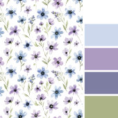 Lila Wiesenblumenwiese Fleecedecke