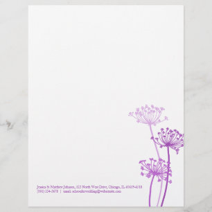 Lila Wiesenkerbel-Blumen Grafik Briefkopf