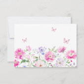 Lila Wilblumen-Beerdigung Eine Memory Card teilen RSVP Karte (Rückseite)