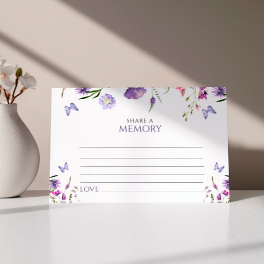 Lila Wilblumen-Beerdigung Eine Memory Card teilen RSVP Karte