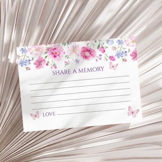 Lila Wilblumen-Beerdigung Eine Memory Card teilen RSVP Karte