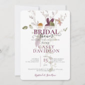 Lila Wild Blume Bridal Dusche Einladung (Vorderseite)