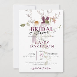 Lila Wild Blume Bridal Dusche Einladung