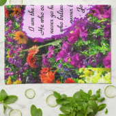 LILA WILD BLUME JOHN 6:35 DESIGN HANDTUCH (Gefaltet)