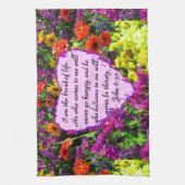 LILA WILD BLUME JOHN 6:35 DESIGN HANDTUCH (Vertikal)