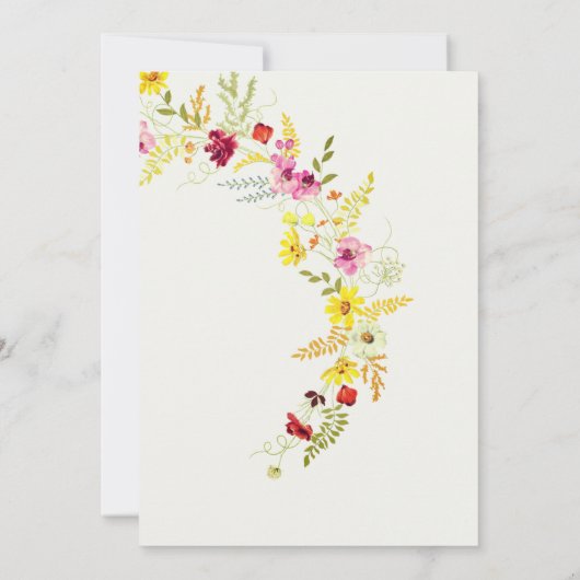 Lila Wild Orchid Blume Wreath Hochzeitsempfang Einladung (Rückseite)