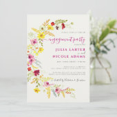 Lila Wild-Orchideen-Blume-Wreath-Engagement-Partei Einladung (Stehend Vorderseite)