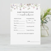 Lila Wildblume Babyberatung und -vorhersagen Einladung (Stehend Vorderseite)