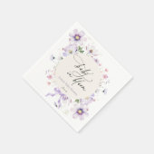Lila Wildblume Bloom Kinderdusche Napkins Serviette (Ecke)