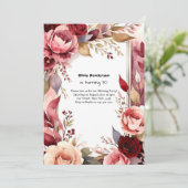 Lila Wildblume Blumengeburt Einladung (Stehend Vorderseite)