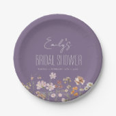 Lila Wildblume Boho Brautparty im Blut Pappteller (Vorderseite)