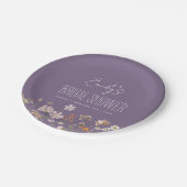 Lila Wildblume Boho Brautparty im Blut Pappteller (Schrägansicht)