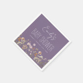 Lila Wildblume Boho Kinderdusche im Blut Serviette (Ecke)