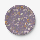 Lila Wildblume Boho Wedding in Bloom Garden Pappteller (Vorderseite)