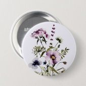 Lila Wildblume Bouquet Button (Vorne & Hinten)