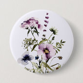 Lila Wildblume Bouquet Button (Vorderseite)