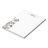 Lila Wildblume Bouquet Notizblock (Rotiert)