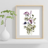 Lila Wildblume Bouquet Poster