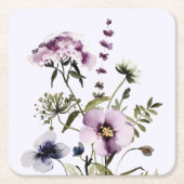 Lila Wildblume Bouquet Rechteckiger Pappuntersetzer (Vorderseite)