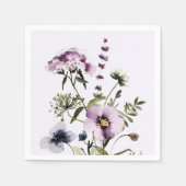 Lila Wildblume Bouquet Serviette (Vorderseite)