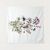 Lila Wildblume Bouquet Wandteppich (Vorderseite (Horizontal))