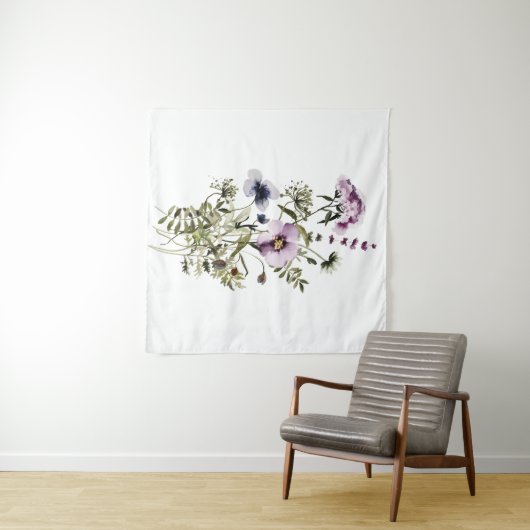 Lila Wildblume Bouquet Wandteppich (Beispiel (Horizontal))