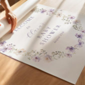 Lila Wildblume Bow Baby Dusche Begrüßungszeichen Poster