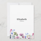 Lila Wildblume Brautparty Einladung (Rückseite)