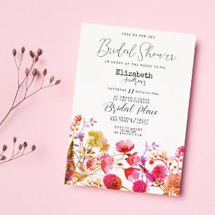 Lila Wildblume Brautparty Einladung