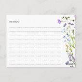 Lila Wildblume-Brautparty Postkarte (Rückseite)